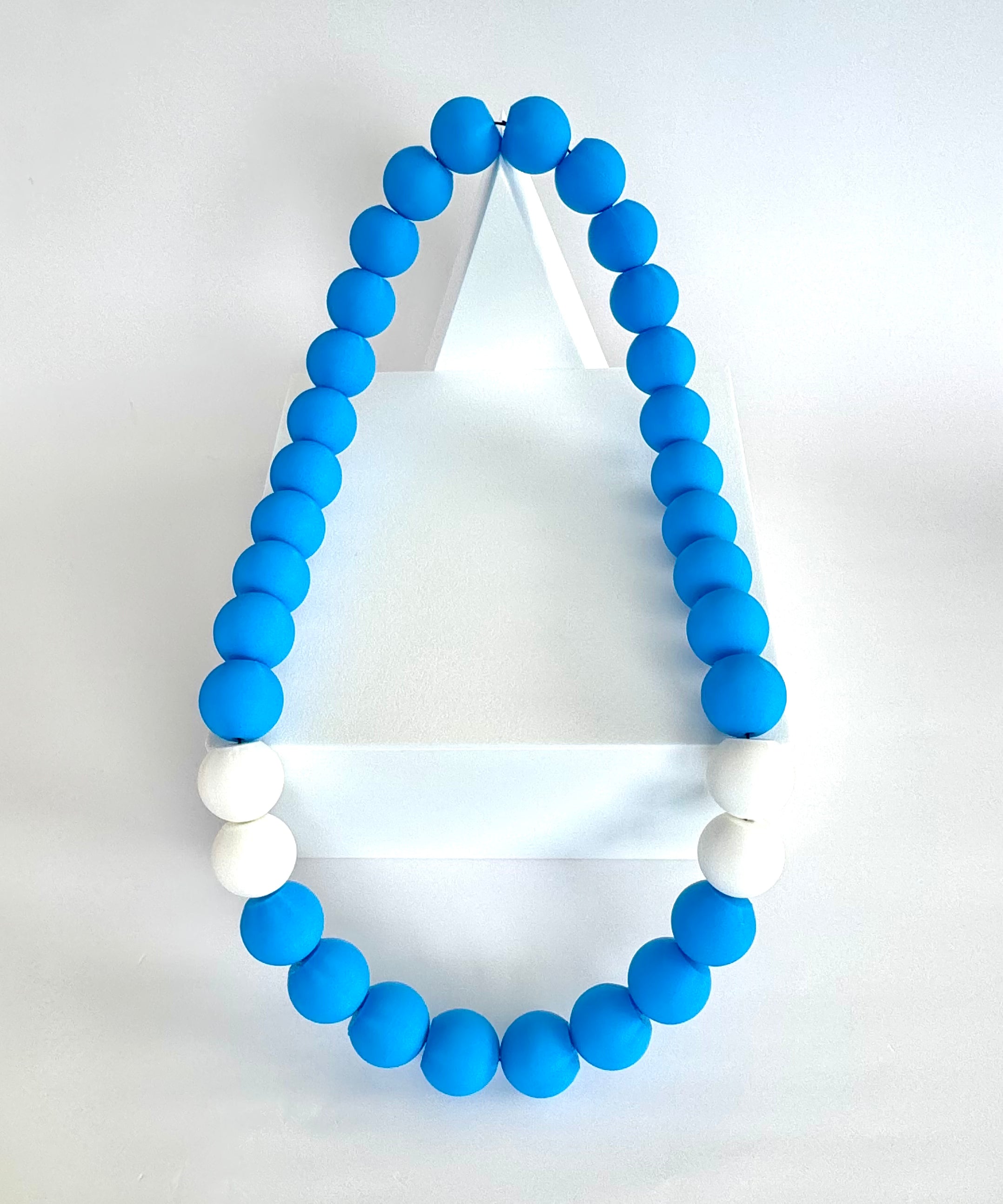 312 Blue + White Stripes Bubble Chain