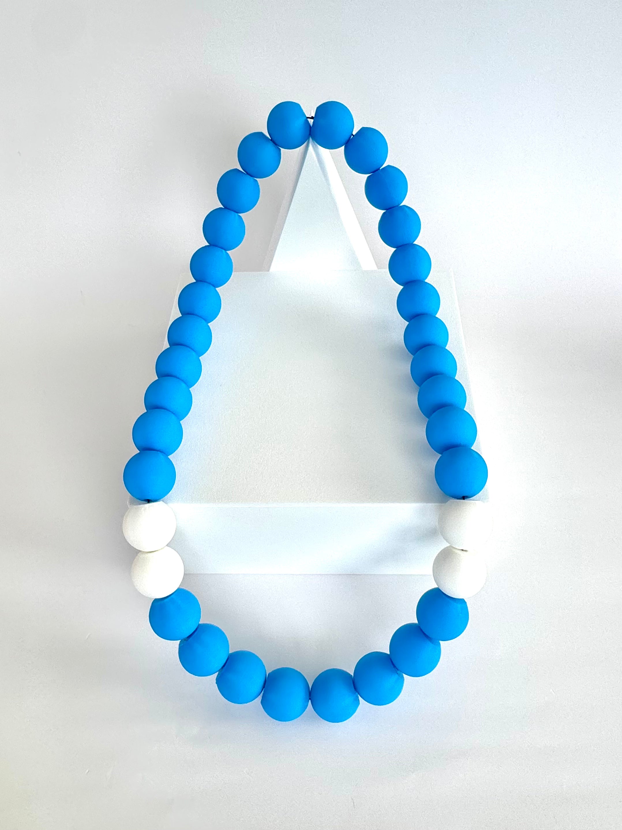 312 Blue + White Stripes Bubble Chain