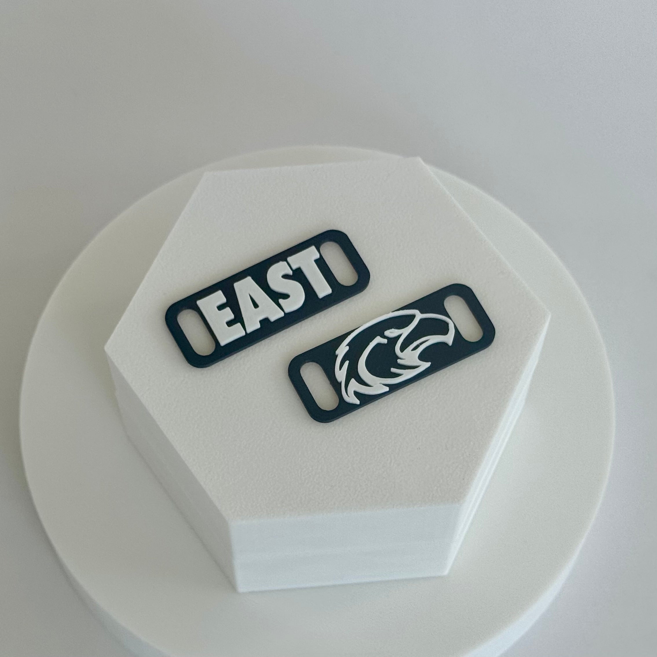 East Jackson Eagles | Eagle Head + East Flat Lace Huggers, White on Navy