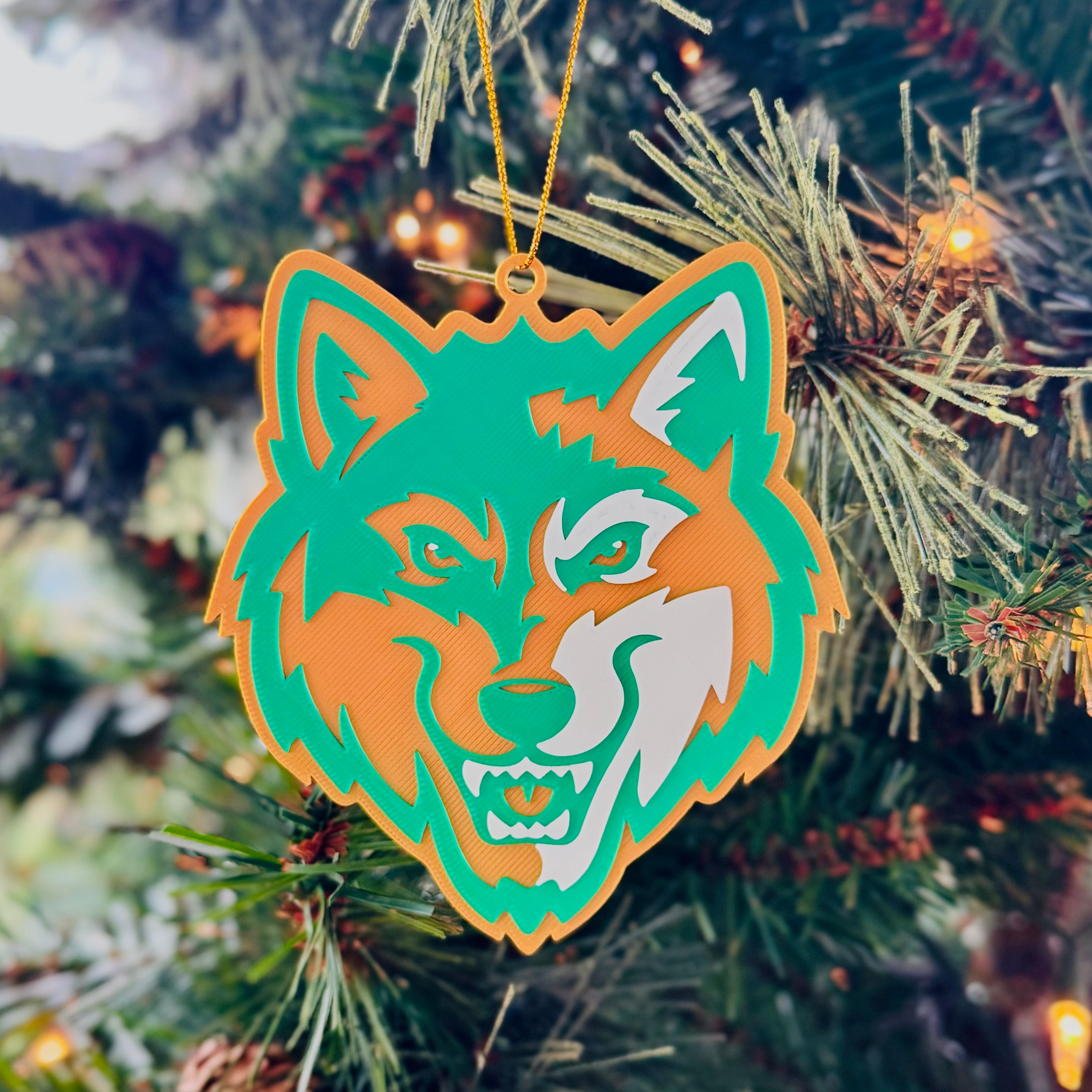 Buford Ornament Roaring Wolfhead