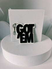 Got'Em Keychain - Black on White - Gutzy Designs