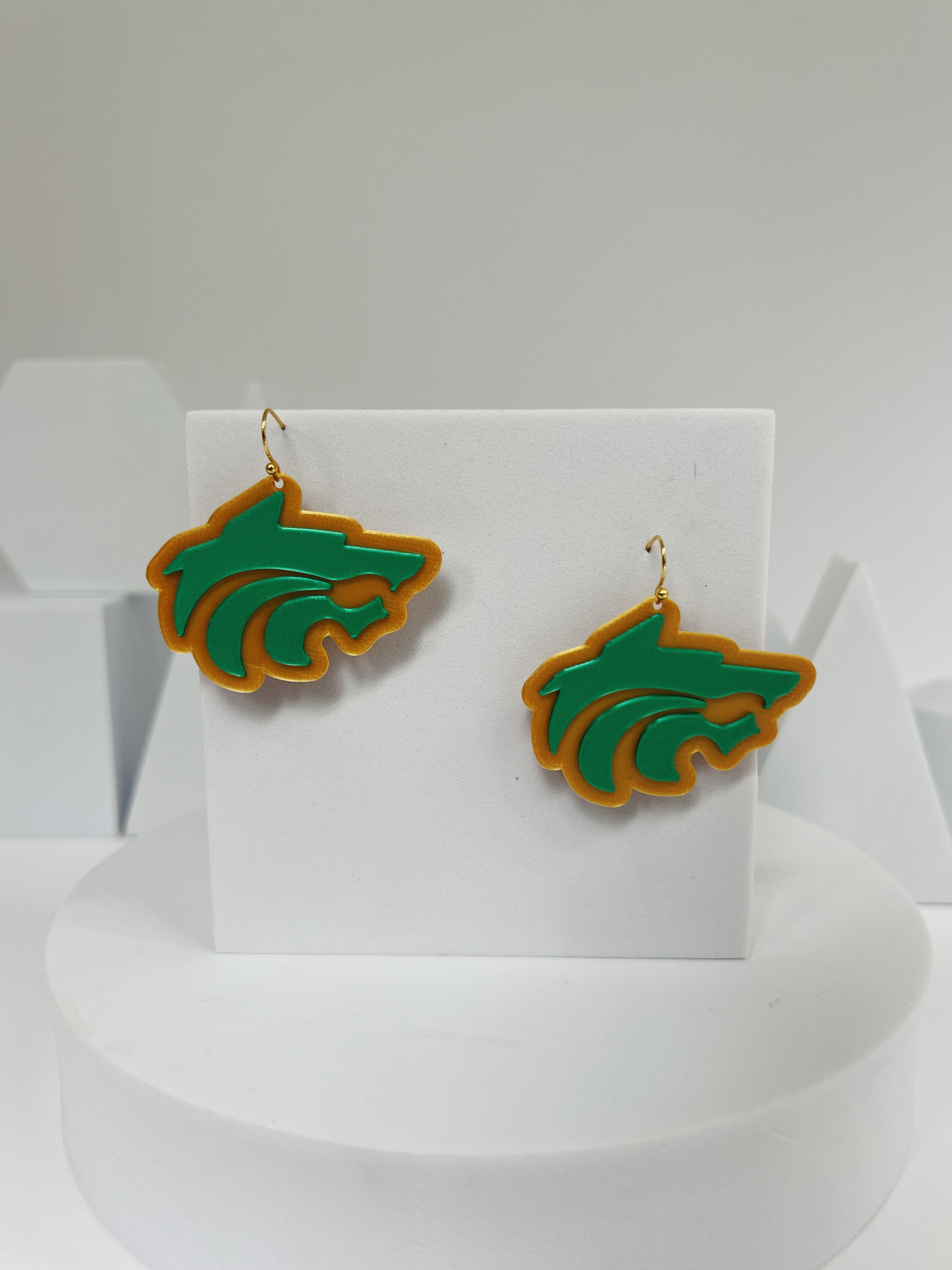 Buford Wolf Head Earrings