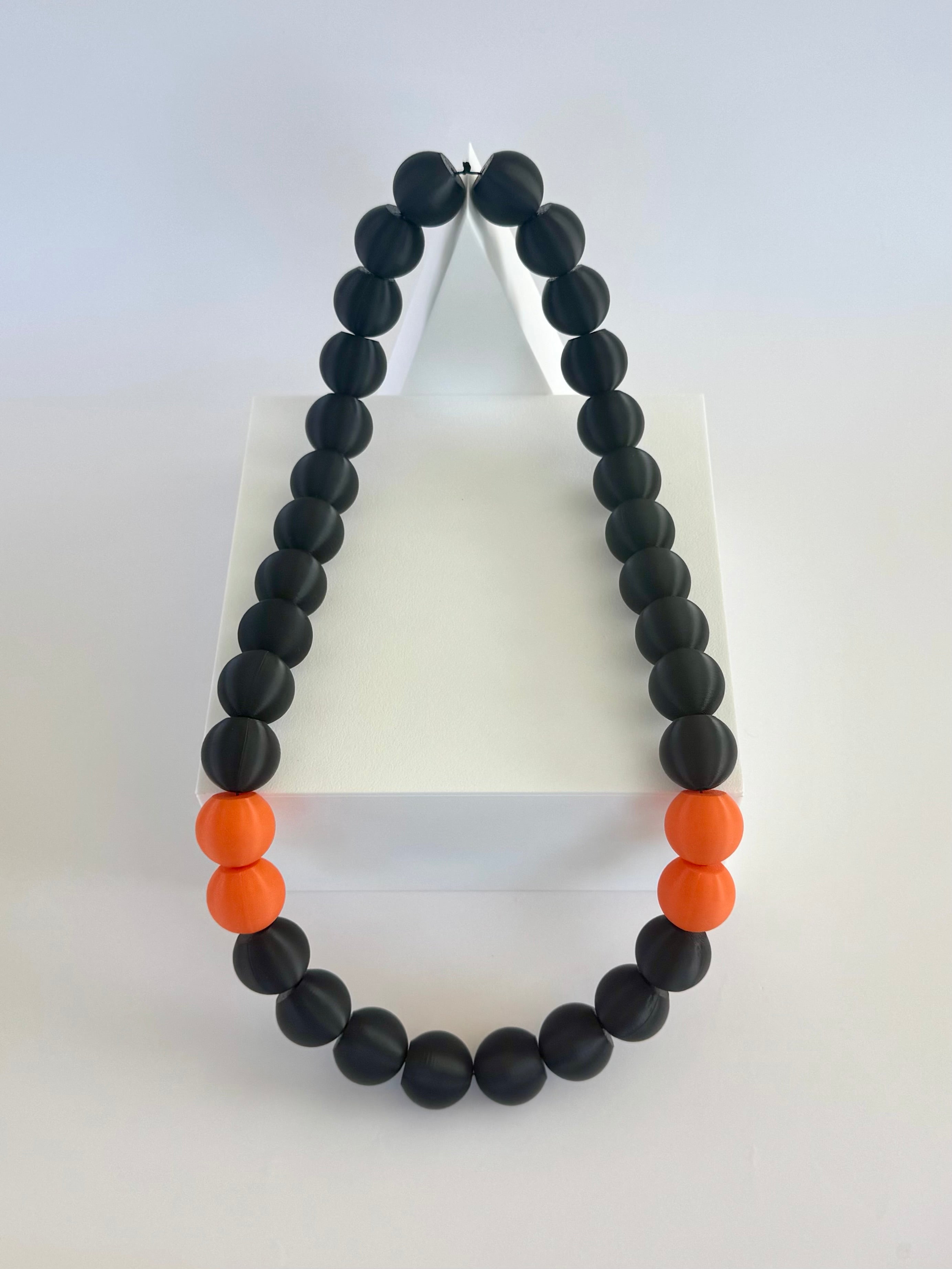 Black + Orange Stripes Bubble Chain