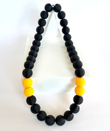 Black + Yellow Stripes Bubble Chain necklace