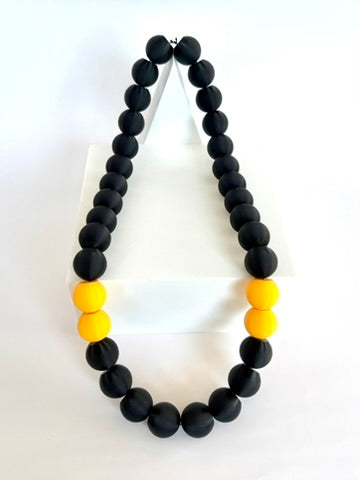 Black + Yellow Stripes Bubble Chain necklace