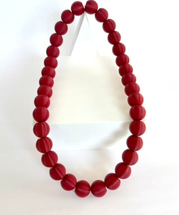 Solid Crimson Red Bubble Chain necklace
