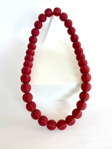 Solid Crimson Red Bubble Chain necklace