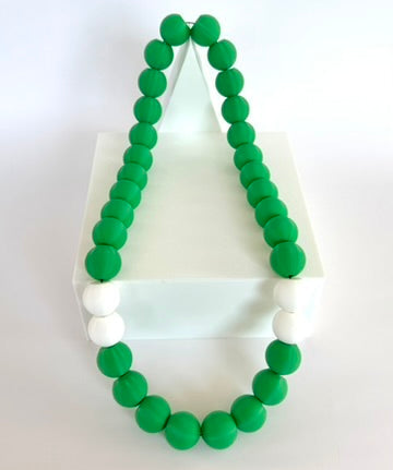 Green + White Stripes Bubble Chain necklace