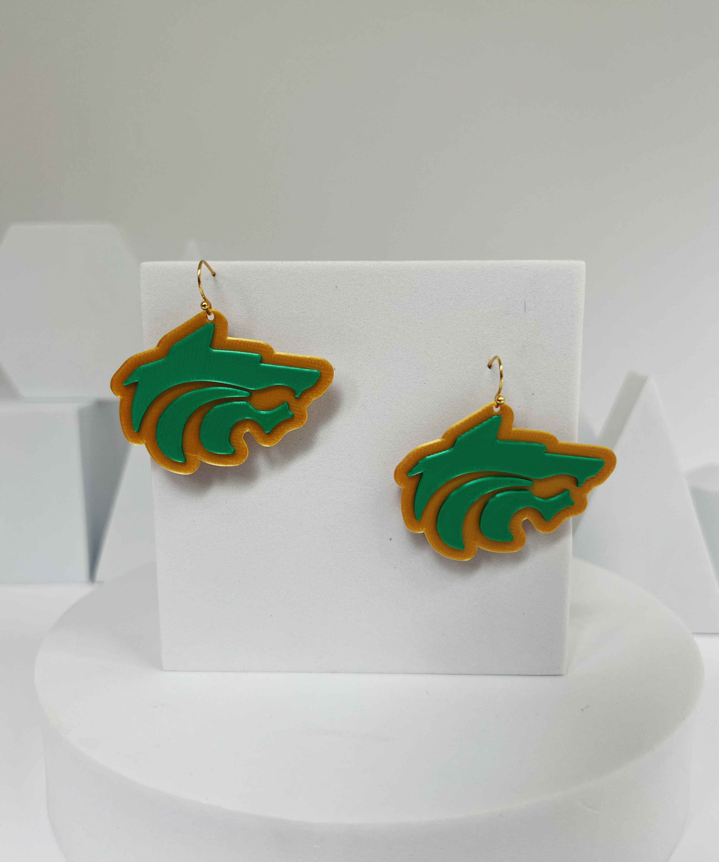 Buford Wolf Head Earrings