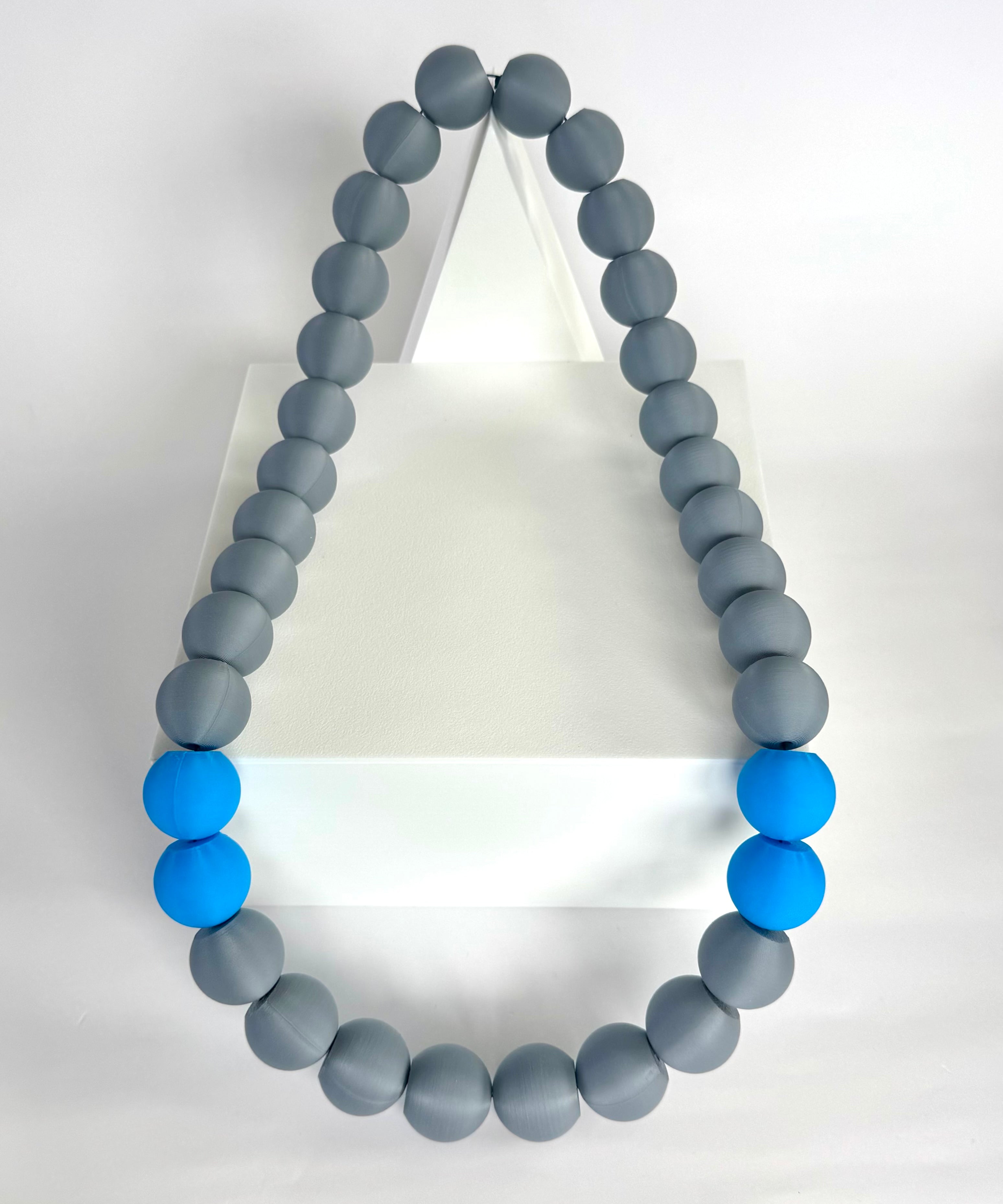 Grey + 312 Blue Stripes Bubble Chain