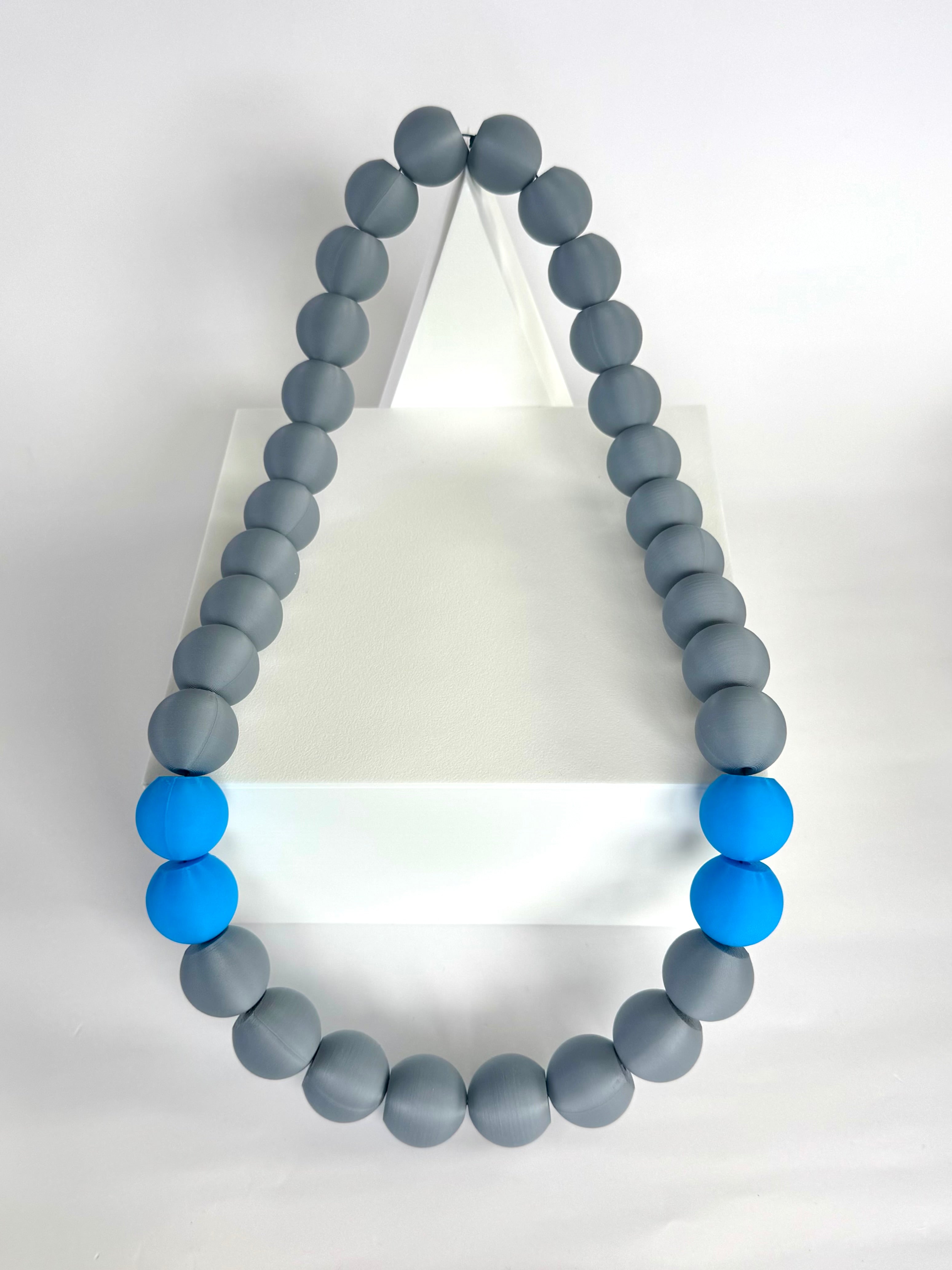 Grey + 312 Blue Stripes Bubble Chain
