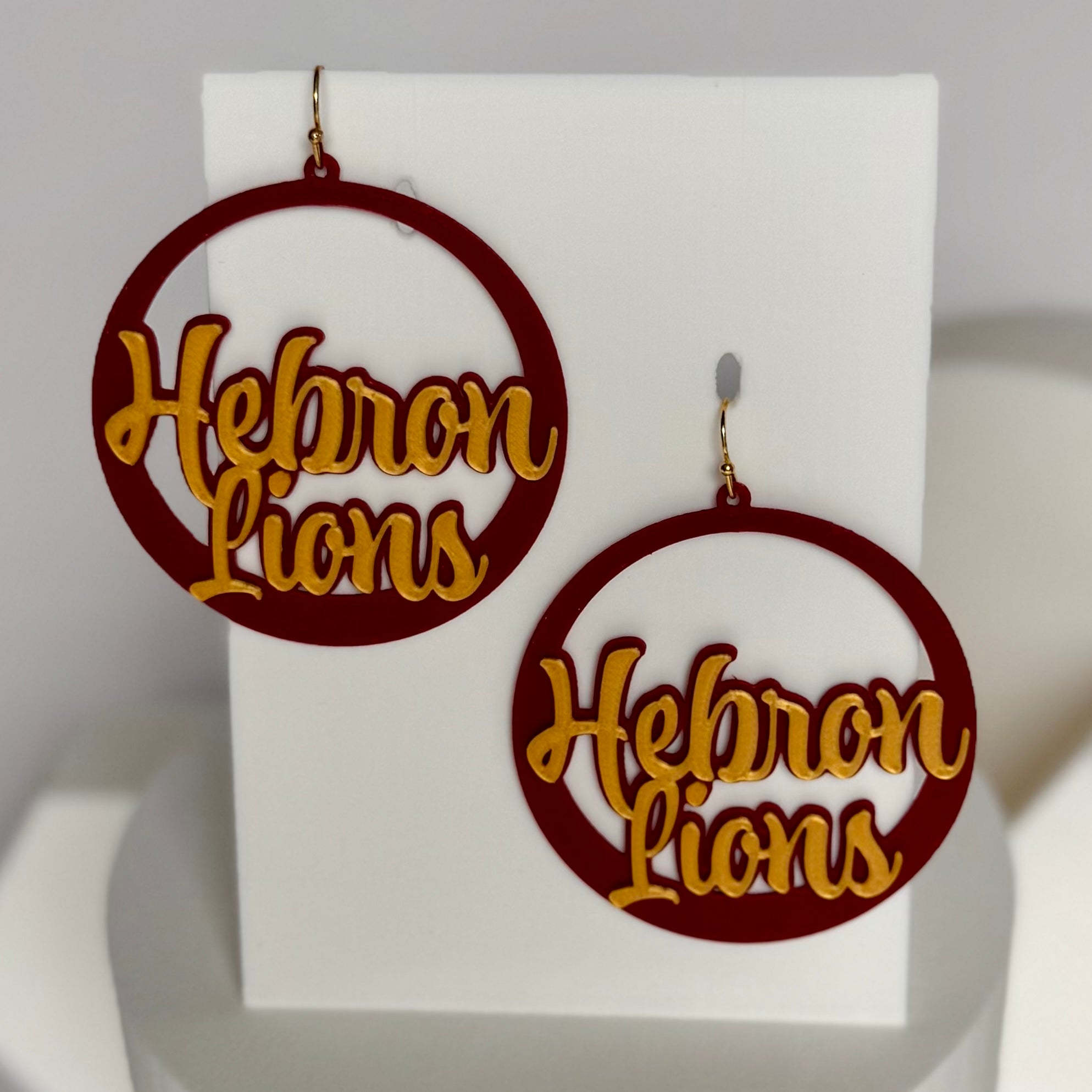 Hebron Christian Academy Lions Hoop Earrings