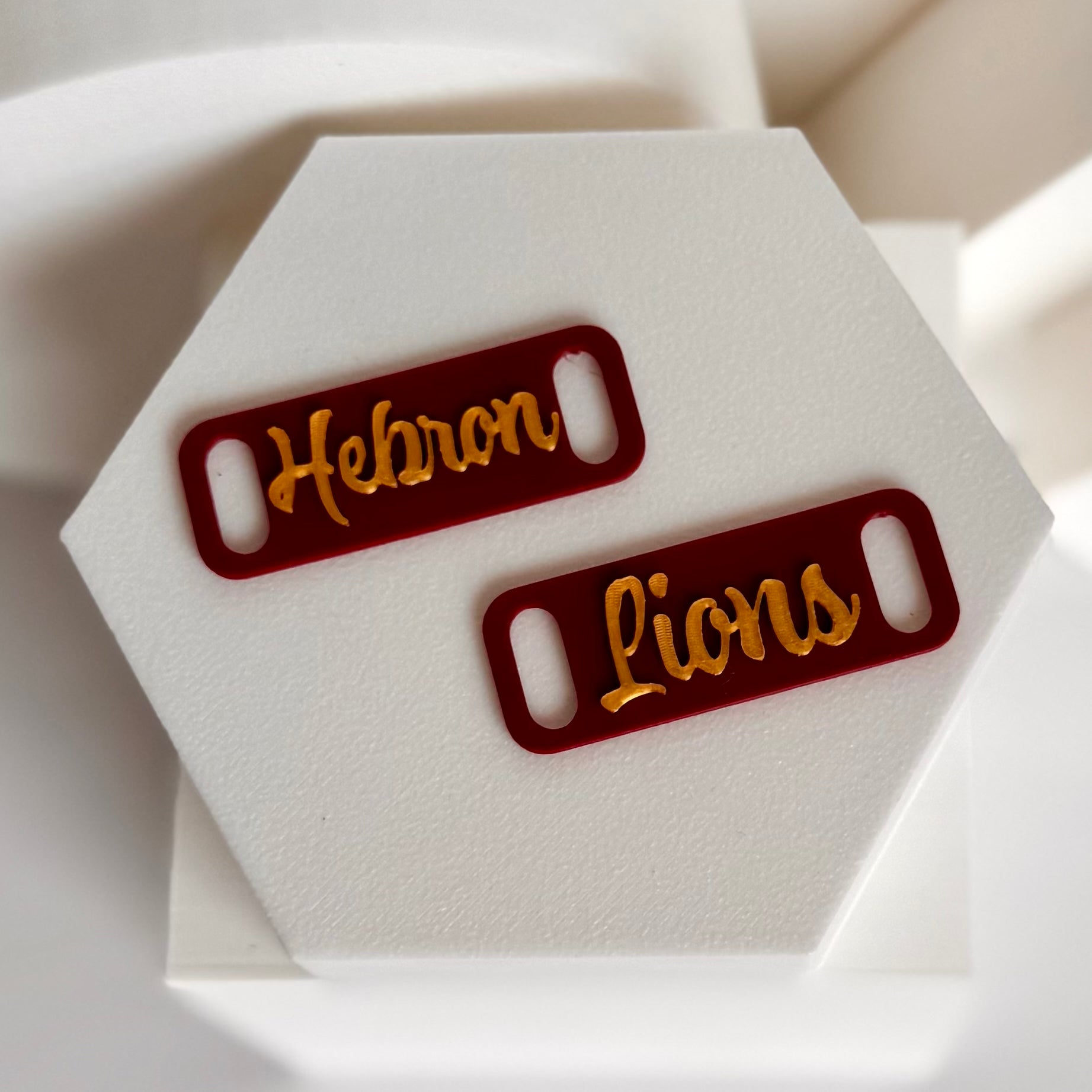 Hebron Christian Academy Lions Script Lace Huggers