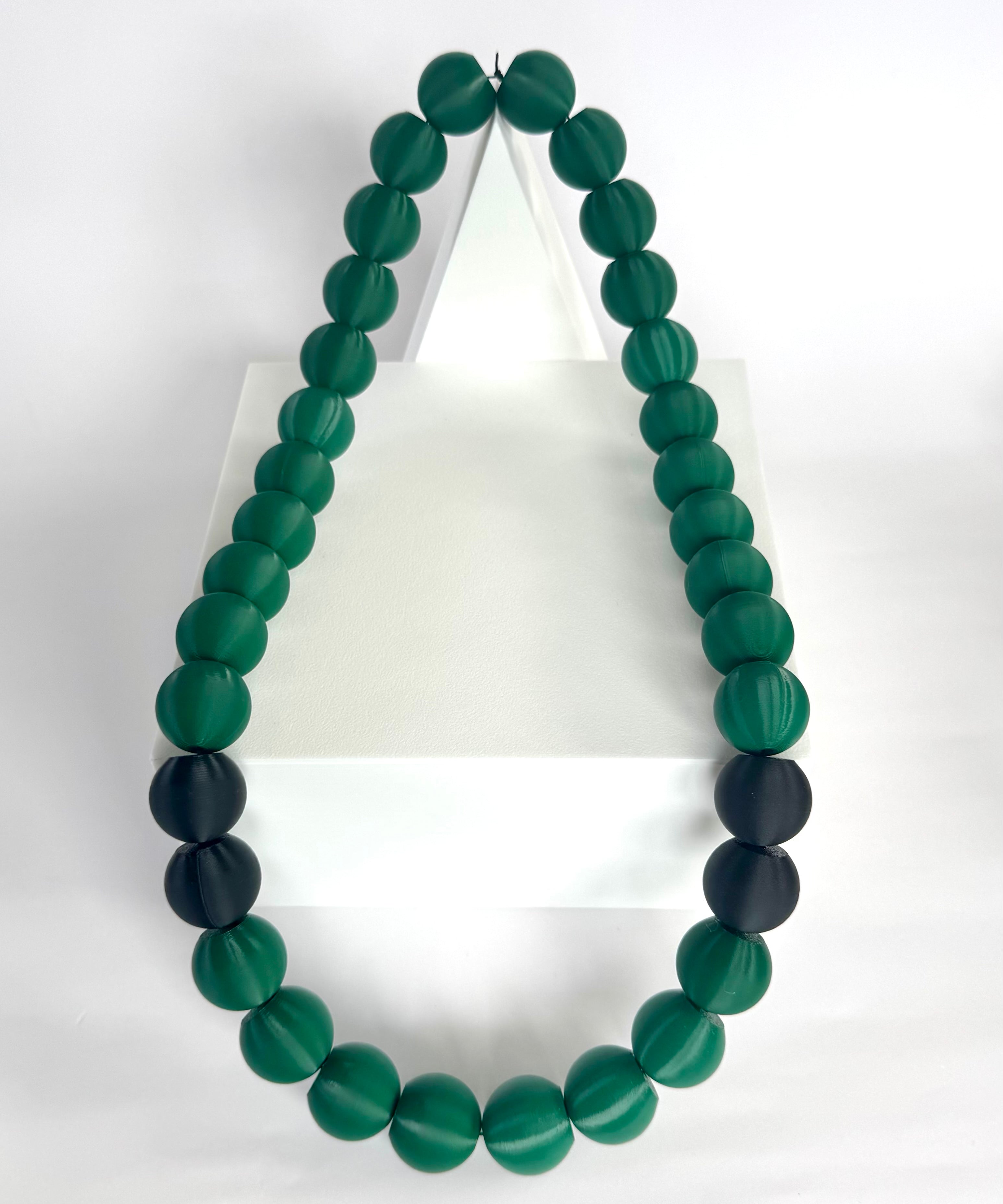 Hunter Green + Black Stripes Bubble Chain