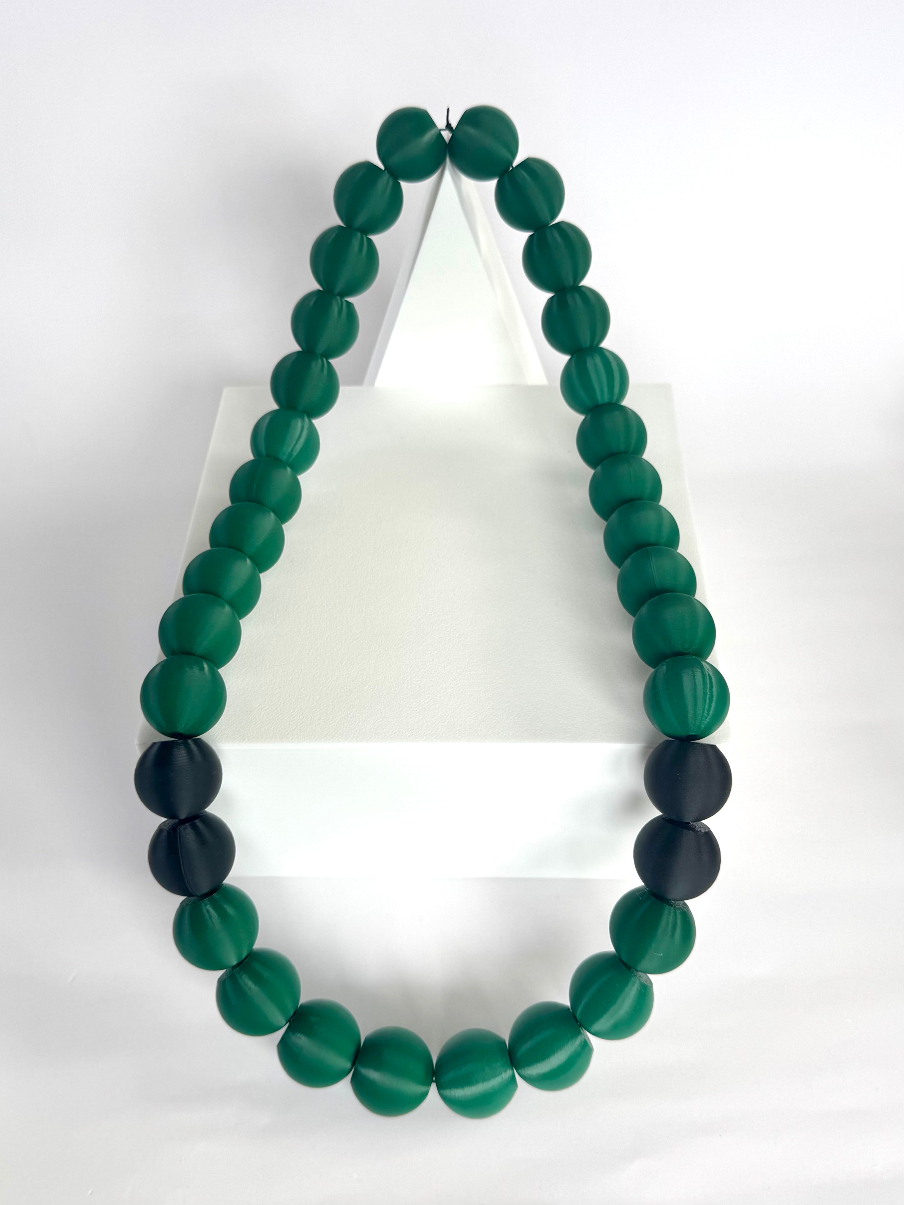 Hunter Green + Black Stripes Bubble Chain