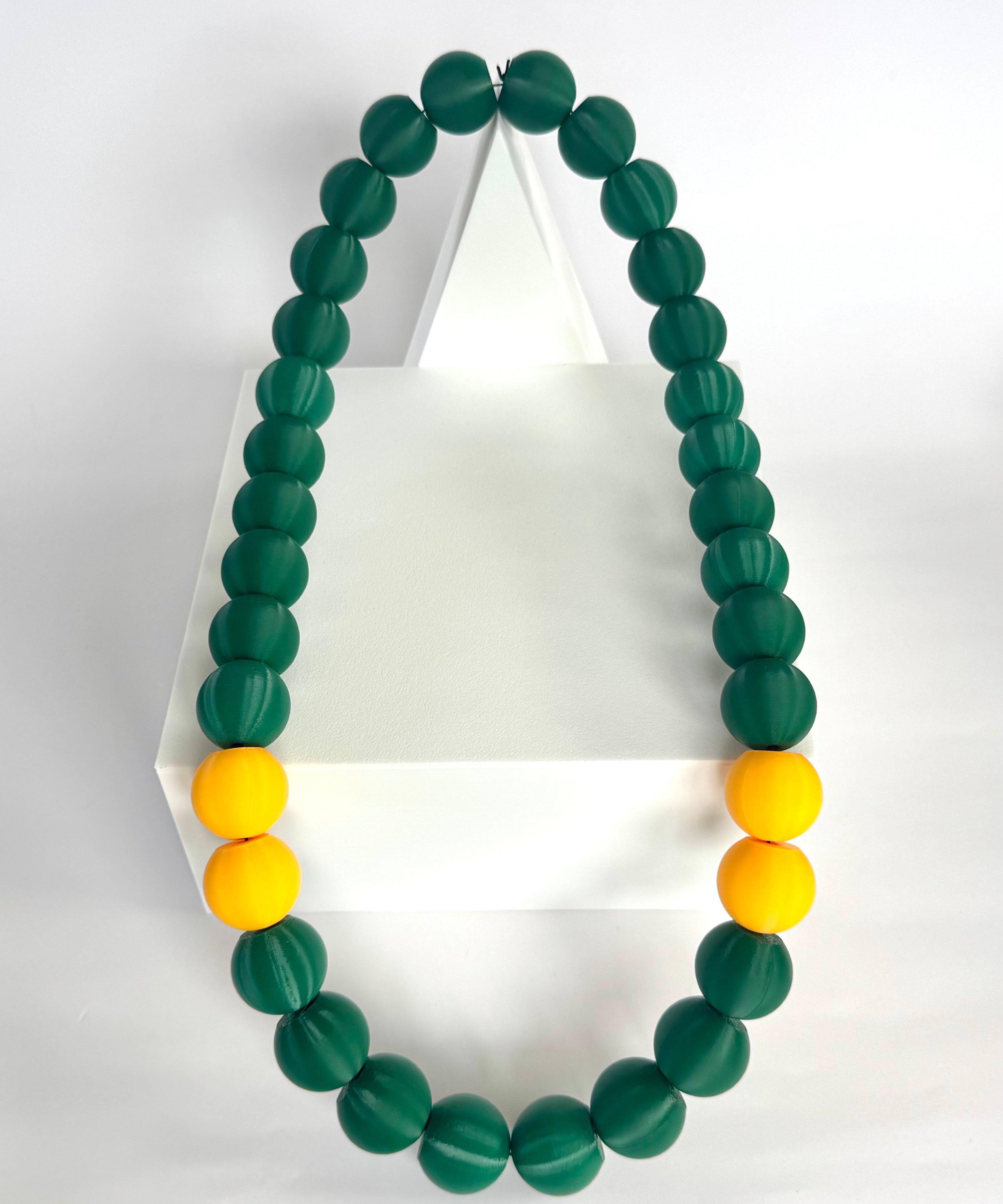 Hunter Green + Yellow Stripes Bubble Chain
