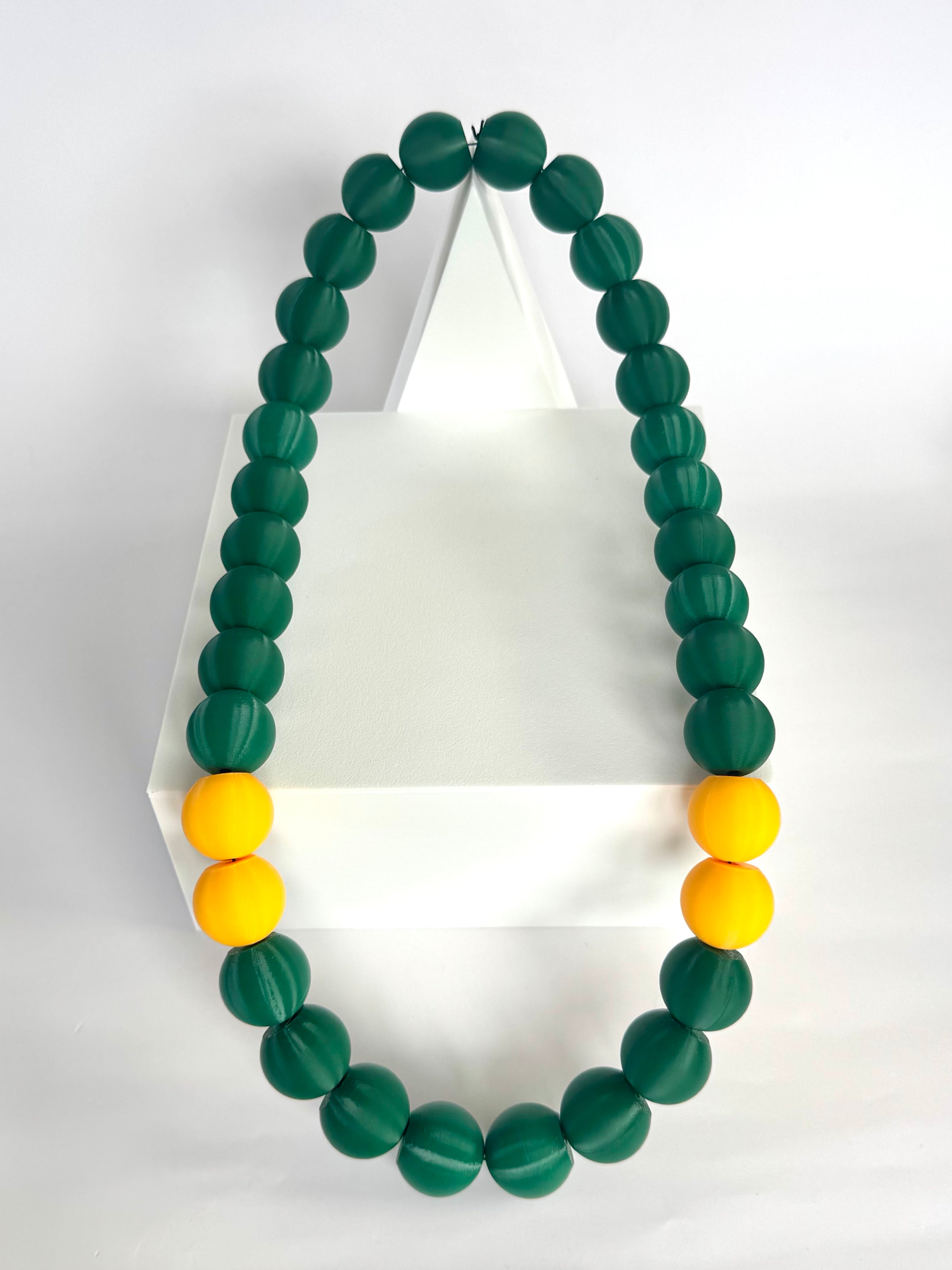 Hunter Green + Yellow Stripes Bubble Chain