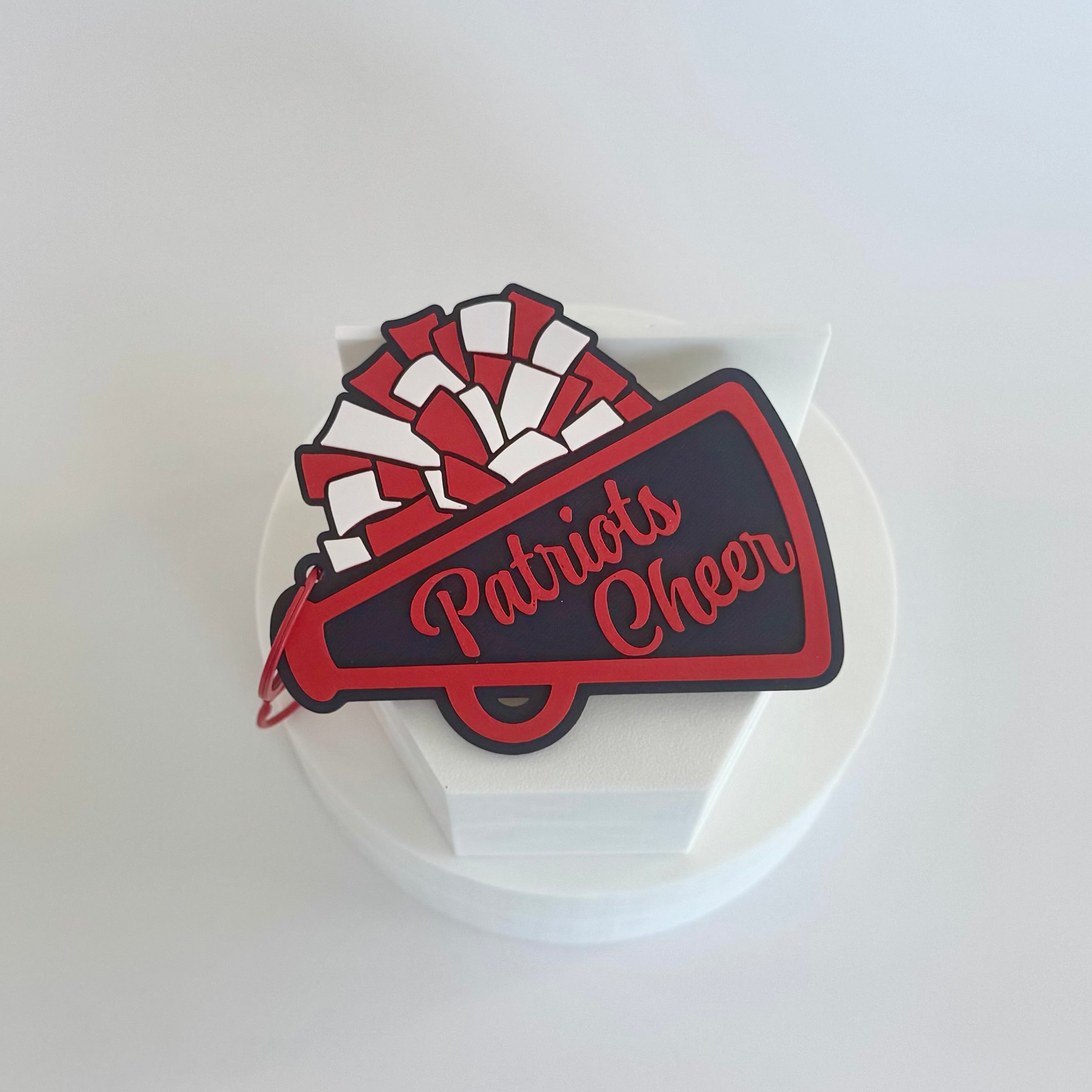 Liberty Patriots Cheer Bag Tag in red, navy and white