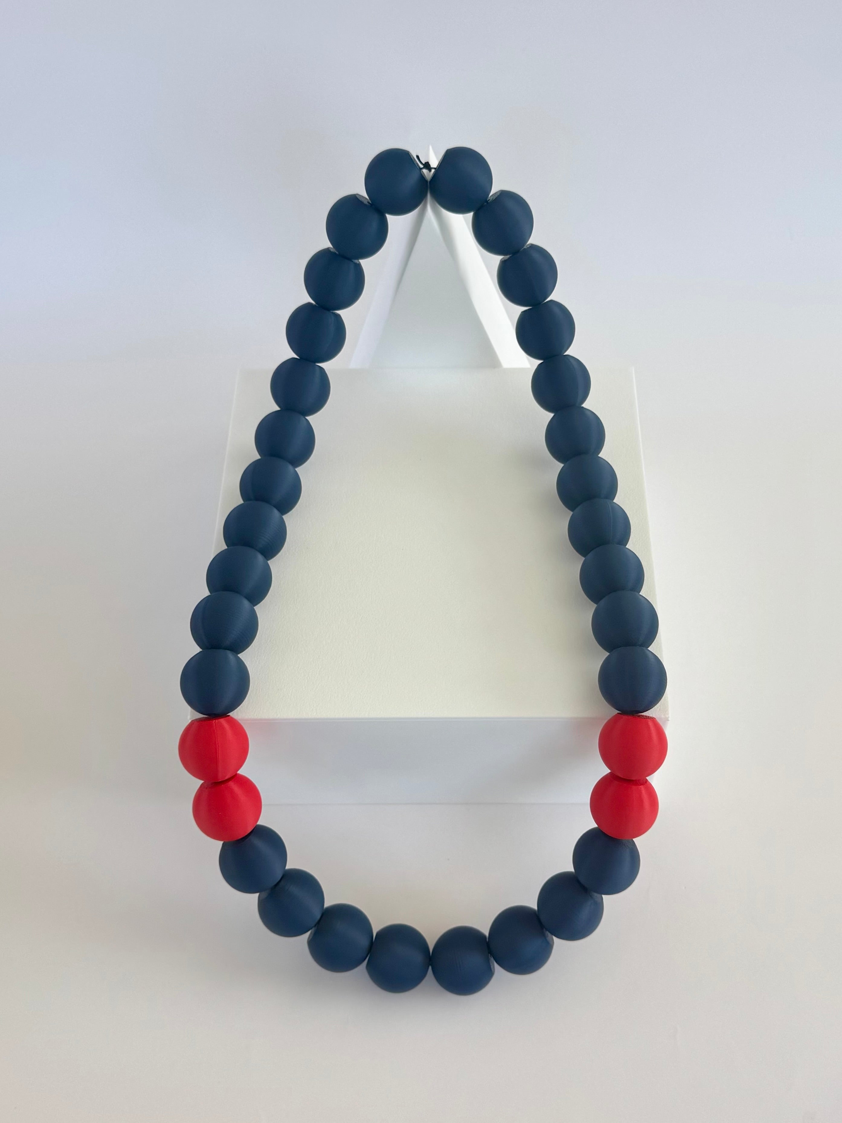 Navy + Red Stripes Bubble Chain