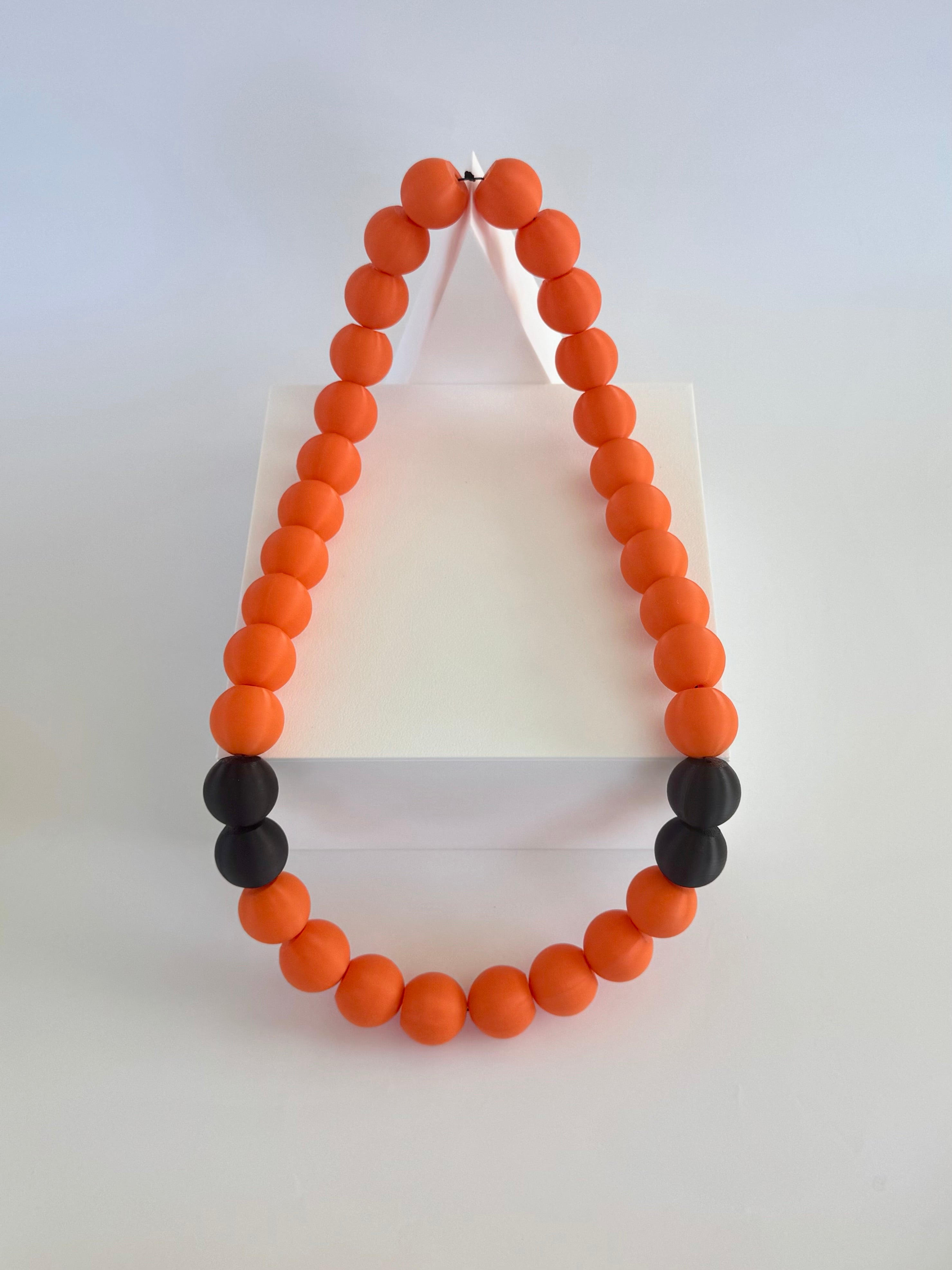 Orange + Black Stripes Bubble Chain