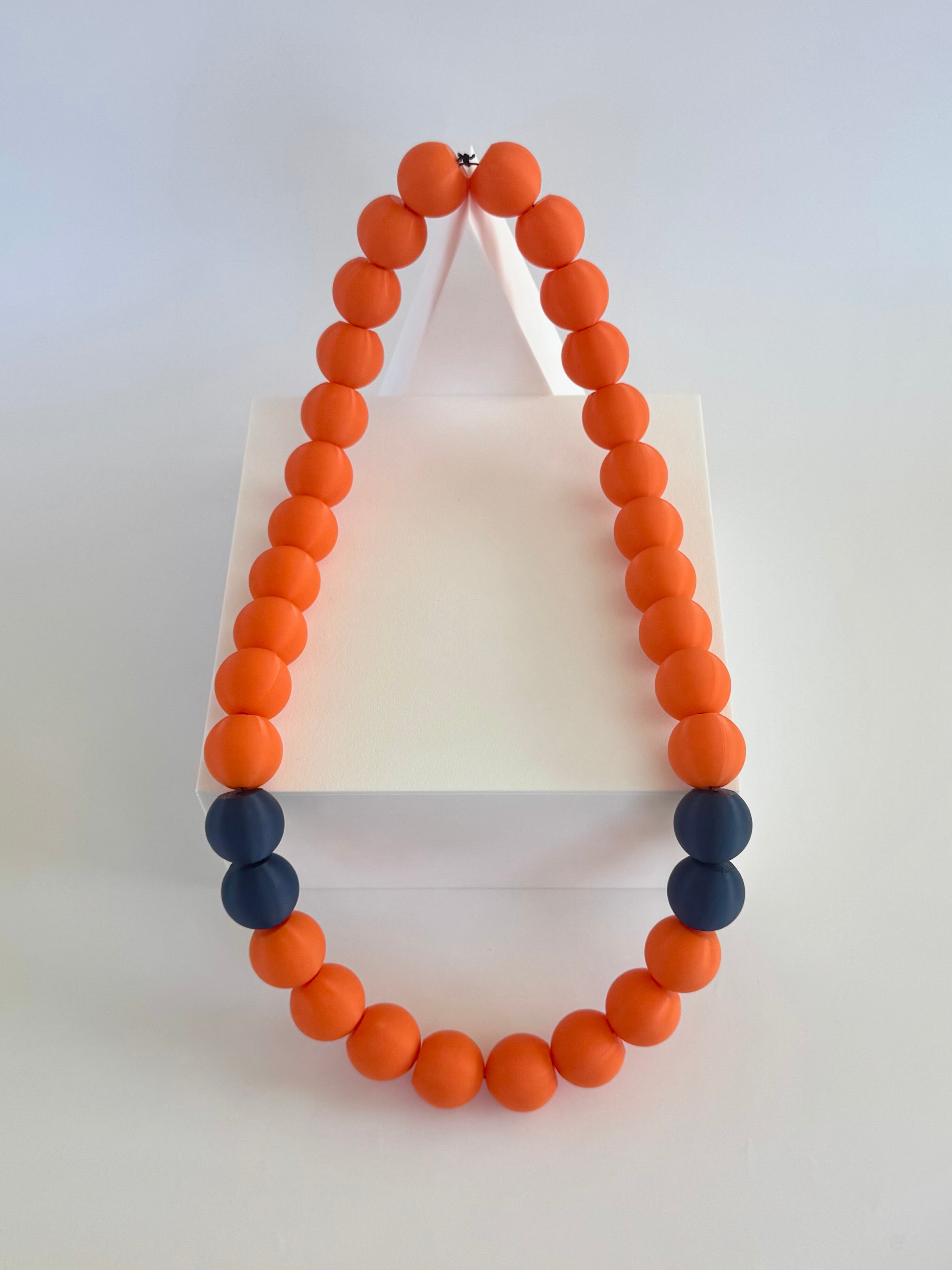 Orange + Navy Stripes Bubble Chain