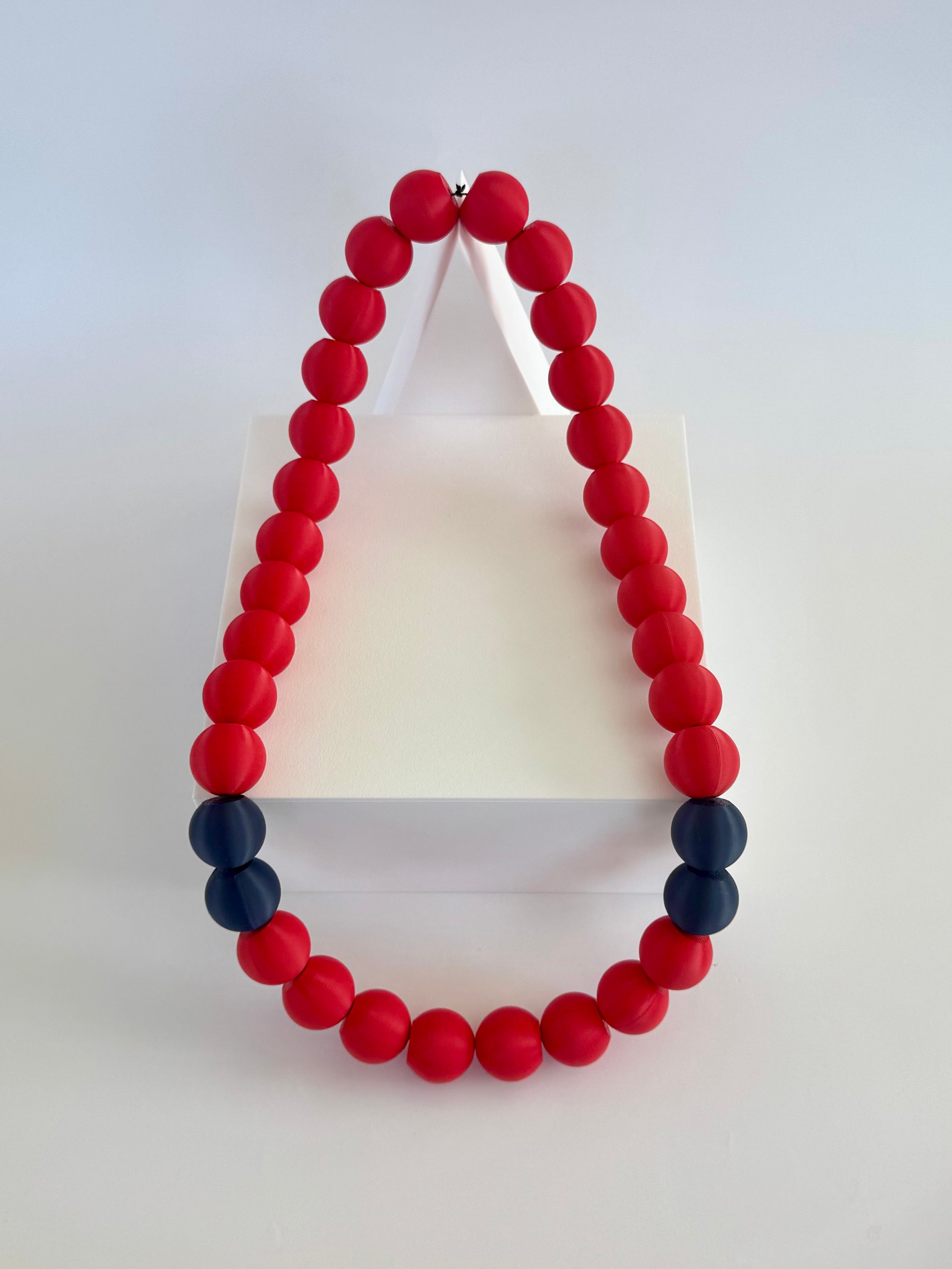 Red + Navy Stripes Bubble Chain
