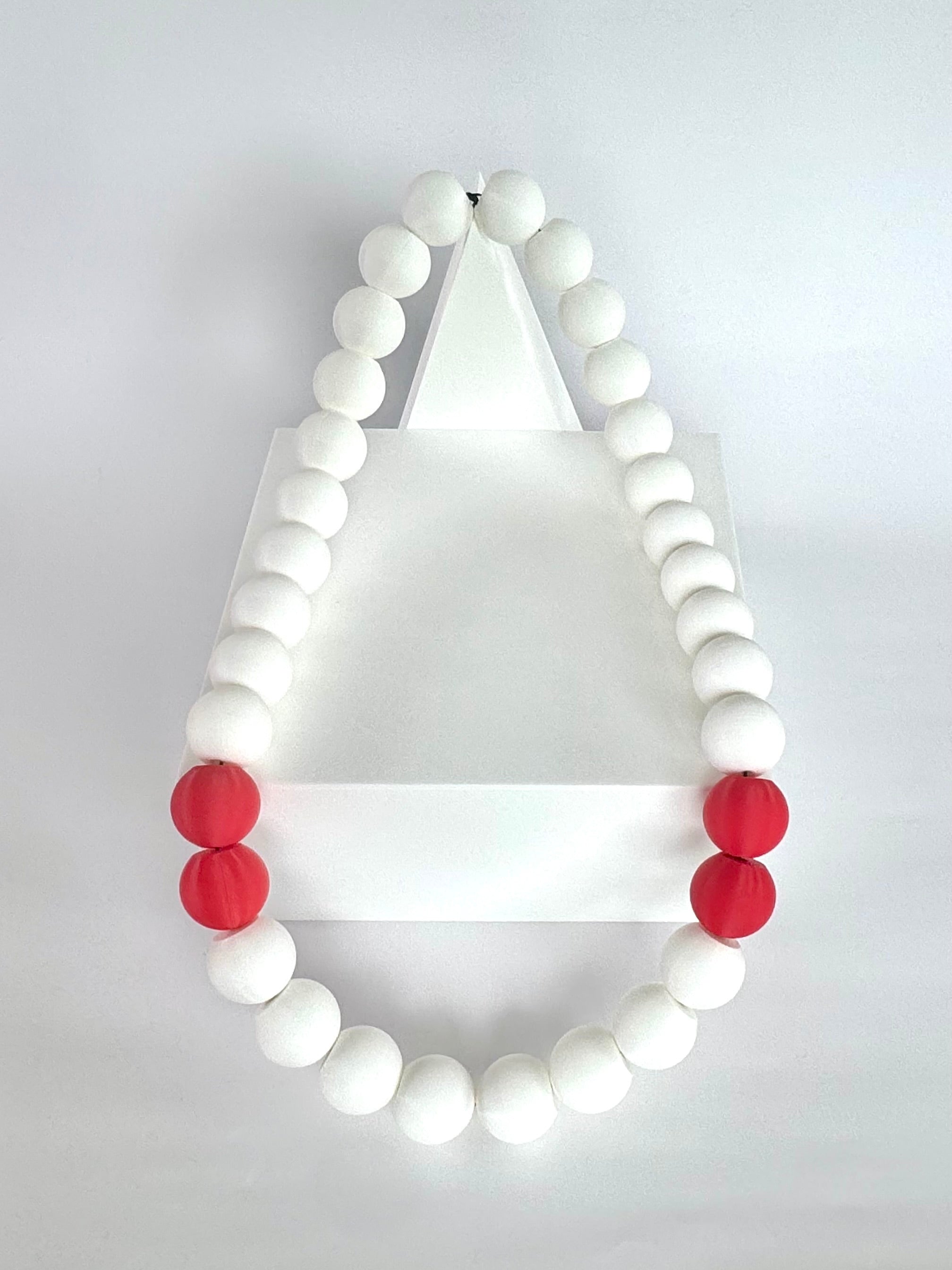 White + Red Stripes Bubble Chain