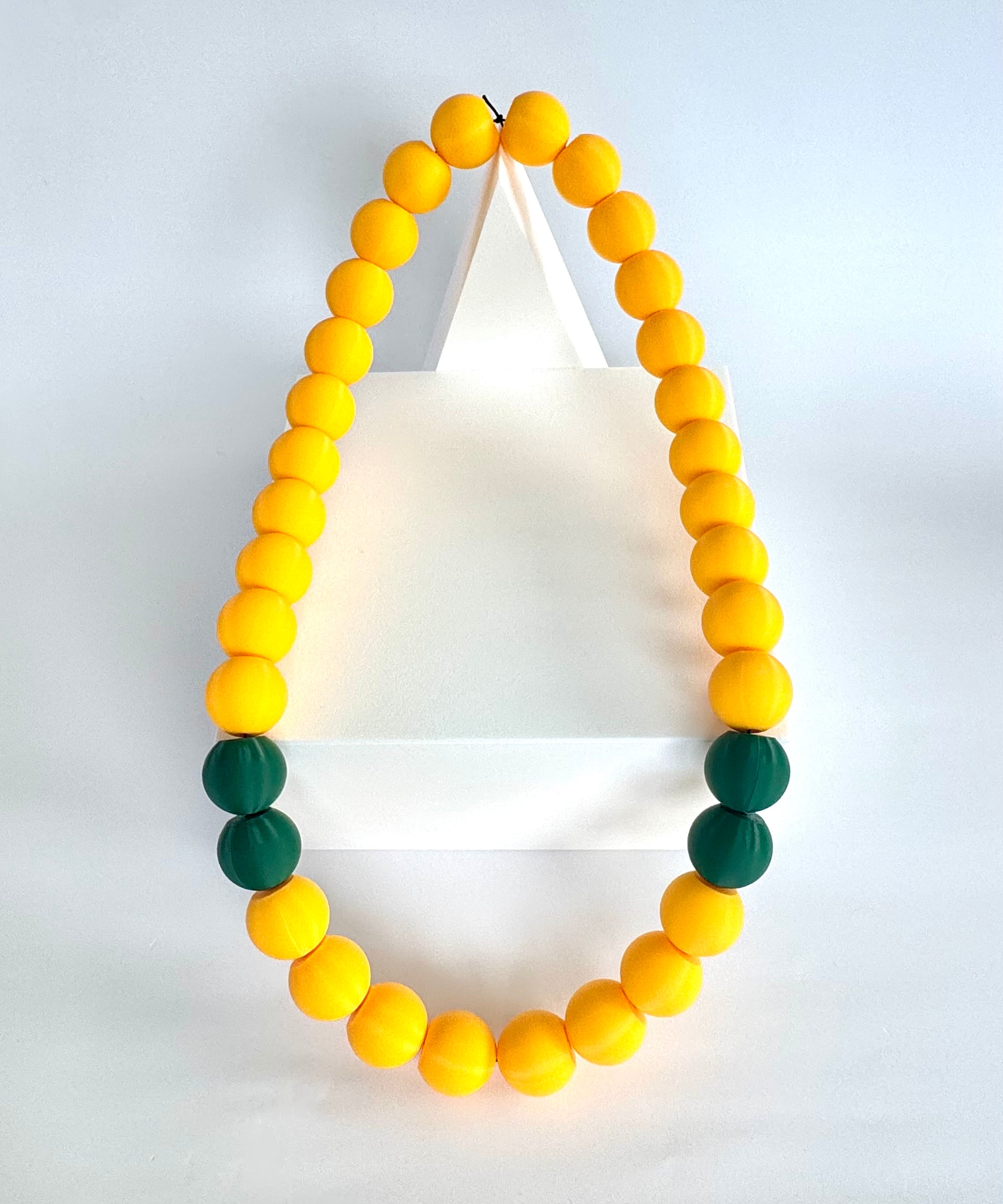 Yellow + Hunter Green Stripes Bubble Chain